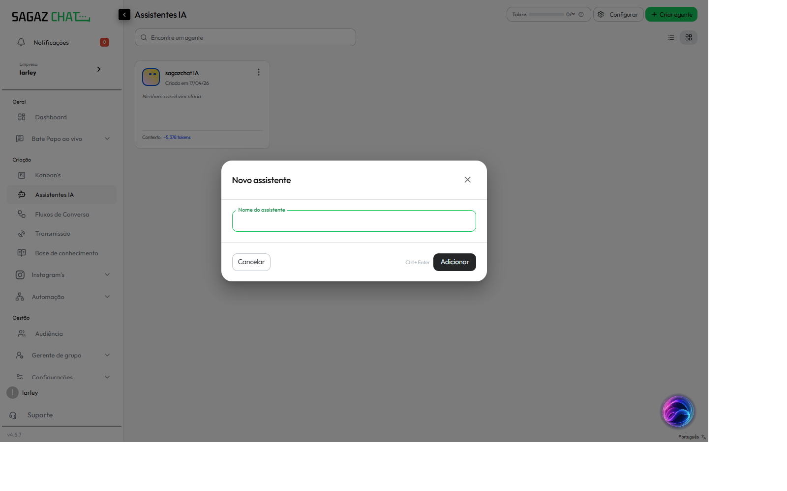 Criacao de assistente IA