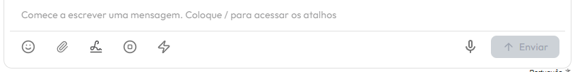 Barra de ações do composer com os sete ícones
