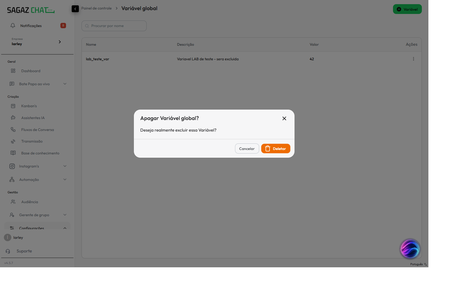 Modal Excluir
